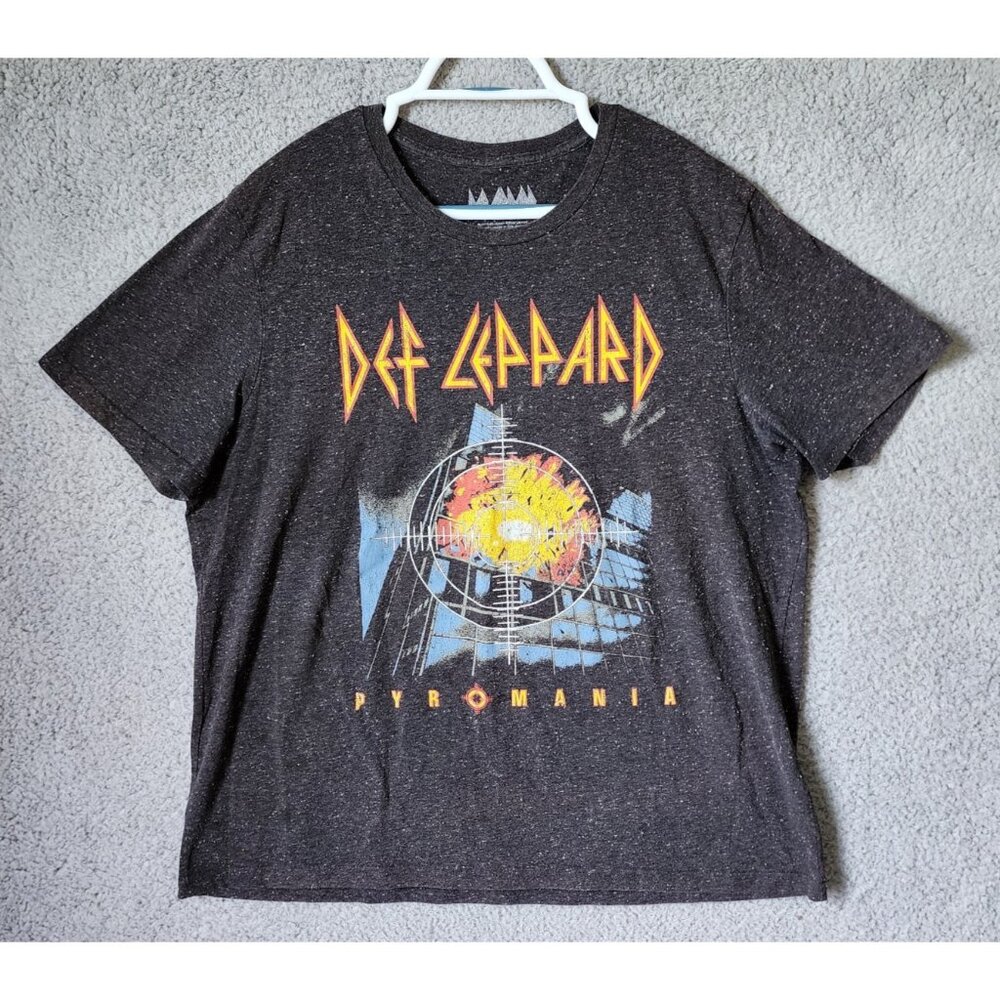 Def‎ Leppard Pyromania Modern 2018 Black Graphic Band T Shirt Size XL
